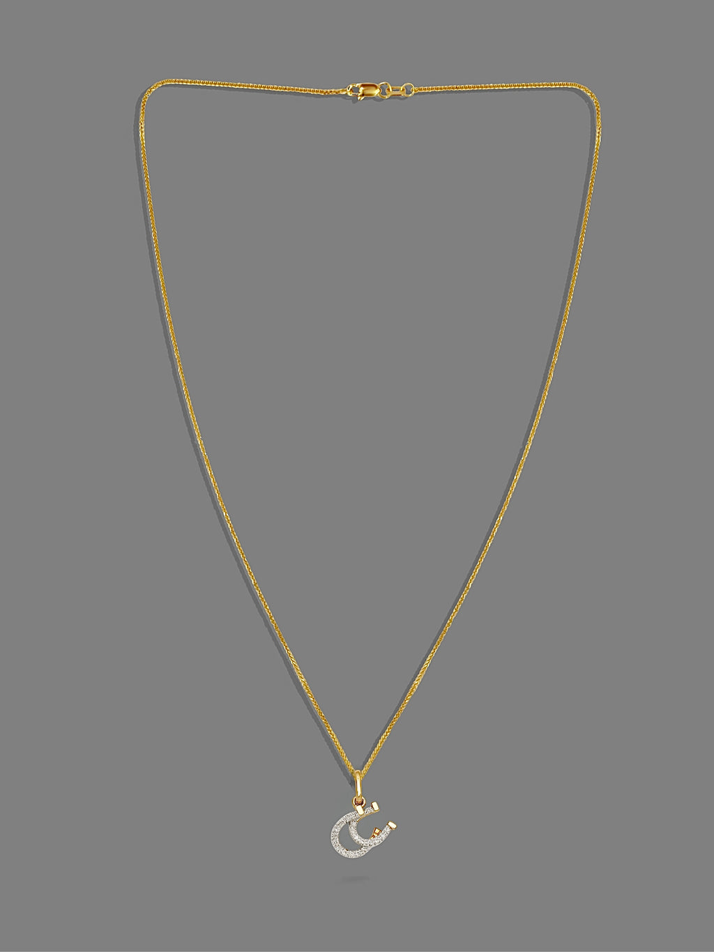 Double Diamond Horseshoe Pendant