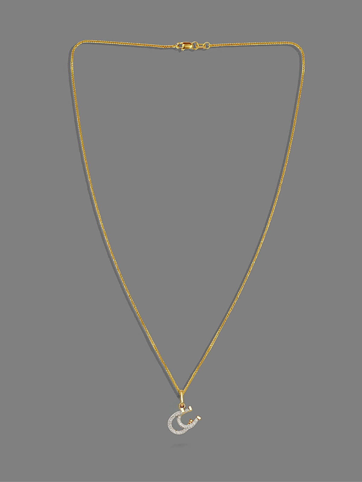 Double Diamond Horseshoe Pendant