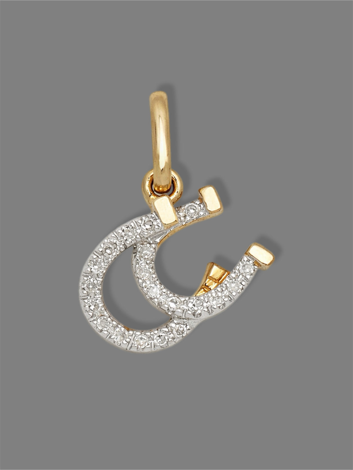 Double Diamond Horseshoe Pendant