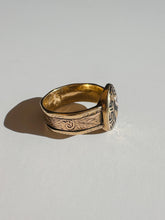 Load image into Gallery viewer, Antique Enamel Floral Memento Mori Ring 1868
