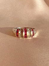 Load image into Gallery viewer, Vintage 14k Ruby Diamond Princess Bombe Ring
