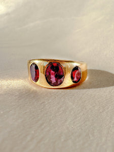 Antique Rhodolite Garnet Boat Ring