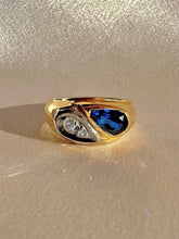Load image into Gallery viewer, Vintage Sapphire Diamond Pear Soprano Ring
