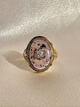 Load image into Gallery viewer, Antique Diamond Moss Agate Flower Cabochon Ring
