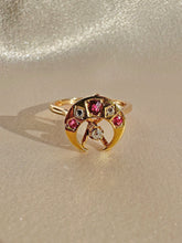 Load image into Gallery viewer, Vintage Ruby Diamond Moon Star Ring 1977
