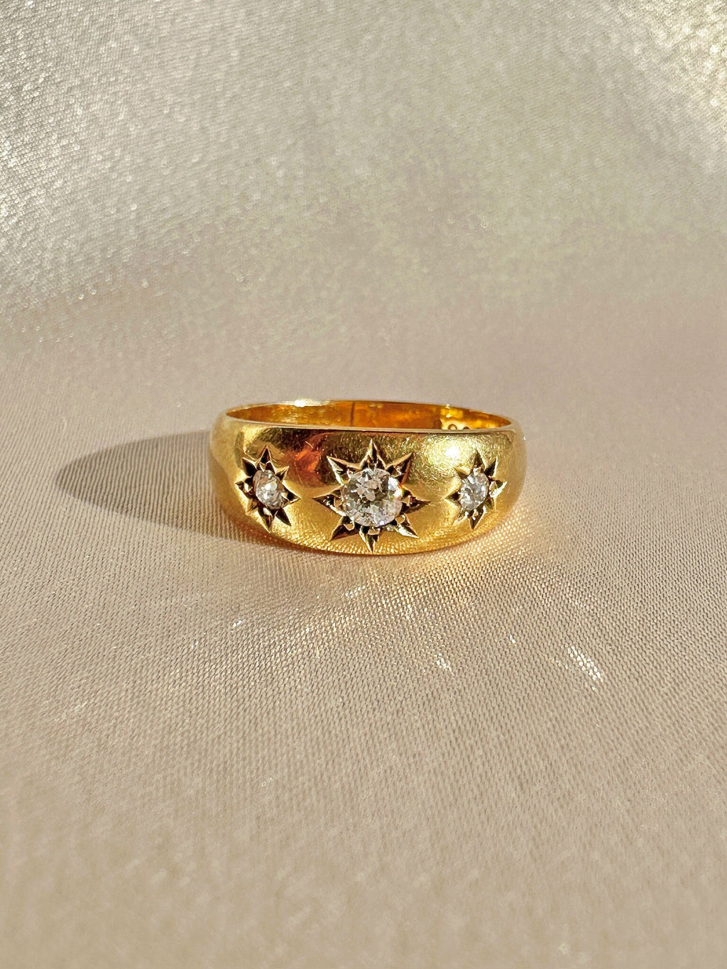 Antique 18k Diamond Euro Starburst Trilogy 1899