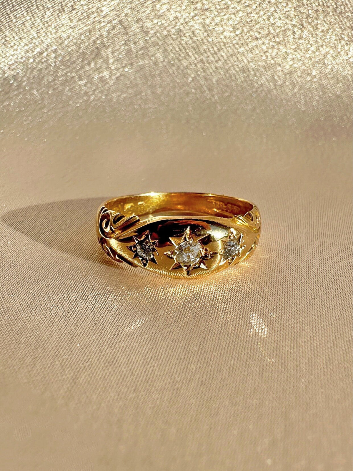 Antique Diamond Trilogy Starburst Ring