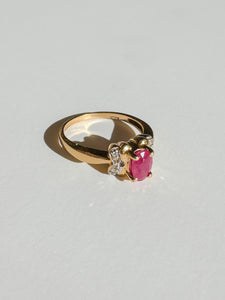 Vintage Ruby Diamond Oval Ring