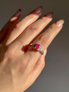 Vintage Ruby Diamond Oval Ring