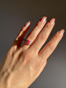 Vintage Ruby Diamond Oval Ring