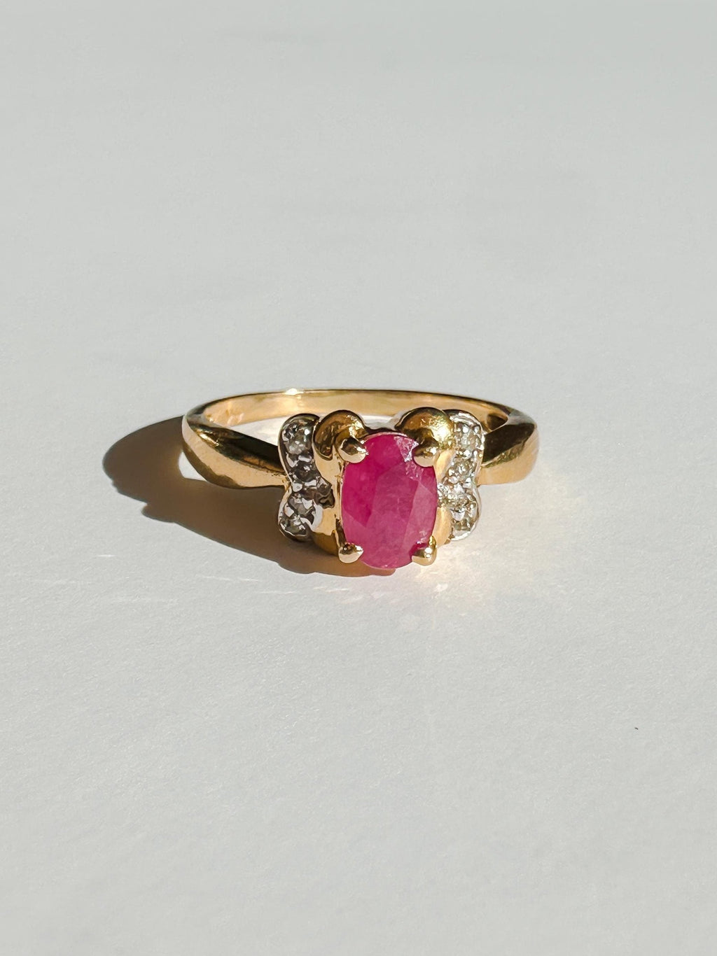 Vintage Ruby Diamond Oval Ring