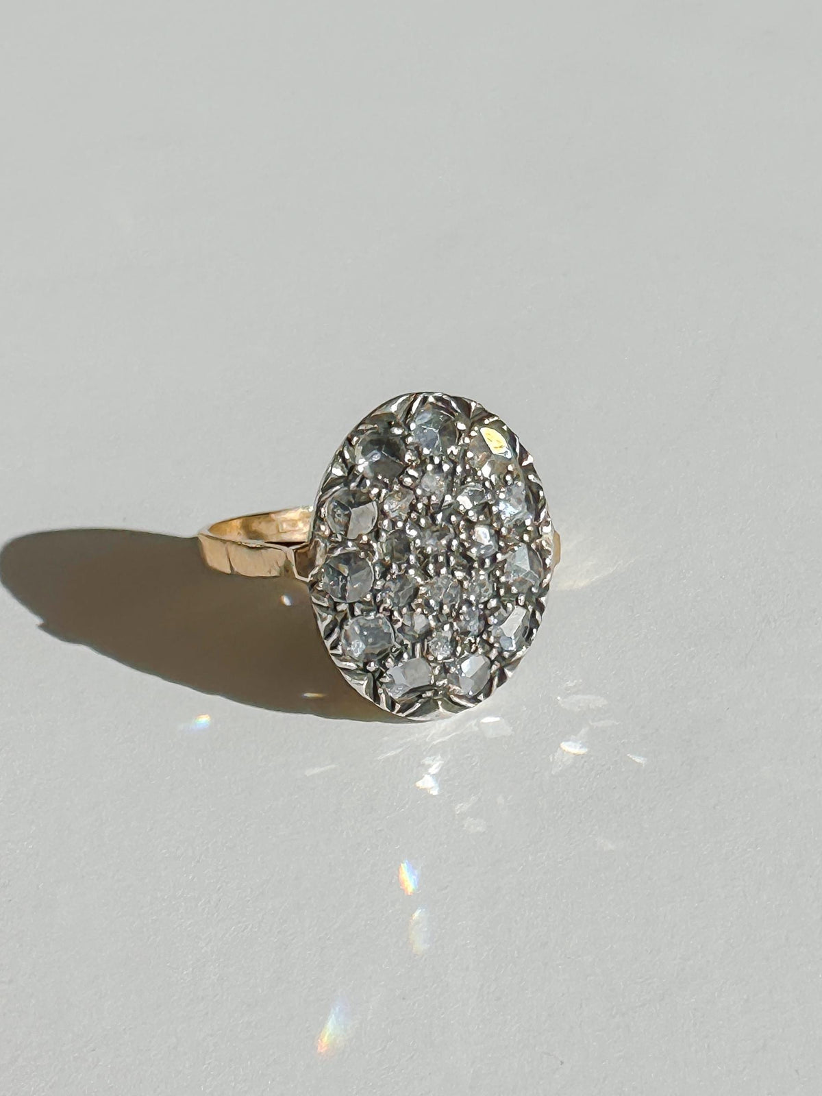 Antique Polki Diamond Cluster Ring