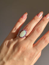 Load image into Gallery viewer, Antique Opal Ruby Elongated Cocktail Ring
