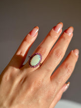 Load image into Gallery viewer, Antique Opal Ruby Elongated Cocktail Ring
