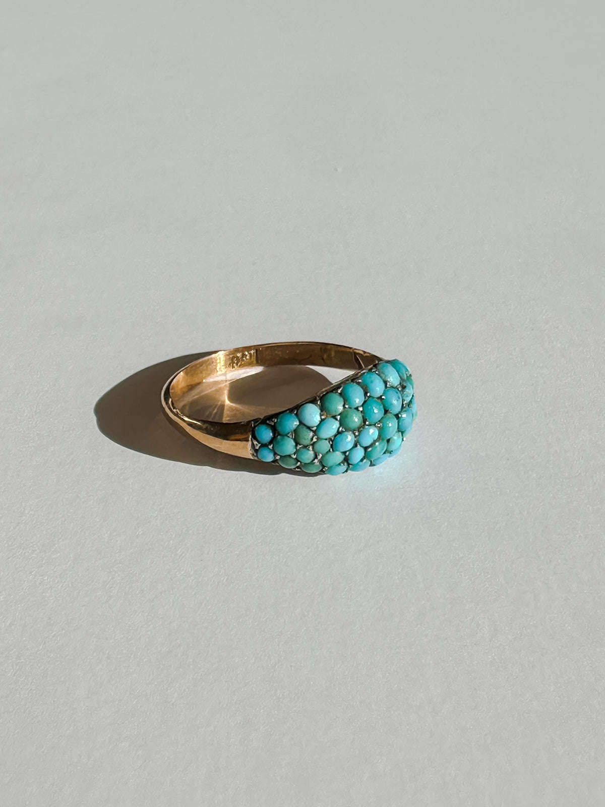 Antique Turquoise Bombe Cluster Ring