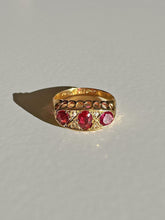 Load image into Gallery viewer, Antique Ruby Diamond Boat Ring 1916
