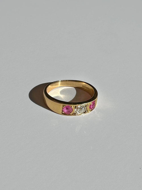 Antique Ruby Diamond Old Cut Band