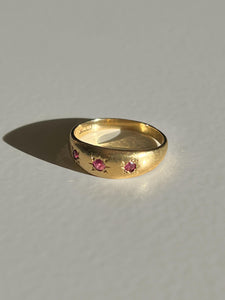 Vintage Starburst Ruby Trilogy Ring