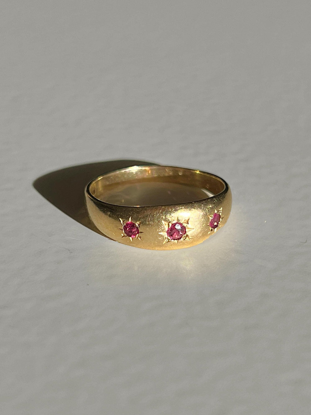 Vintage Starburst Ruby Trilogy Ring