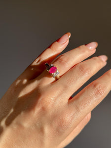 Vintage Ruby Diamond Oval Ring