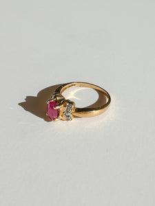 Vintage Ruby Diamond Oval Ring