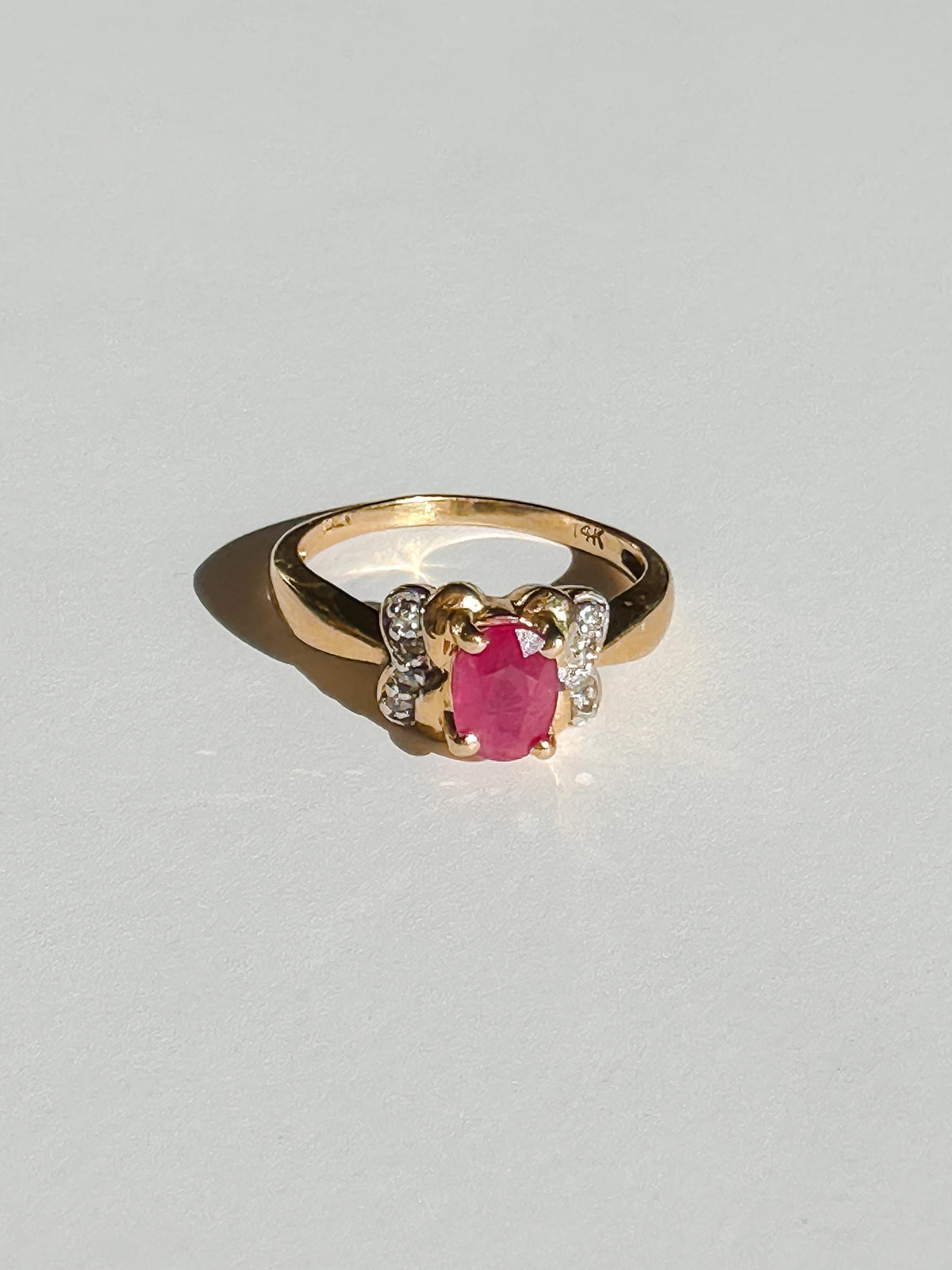 Vintage Ruby Diamond Oval Ring