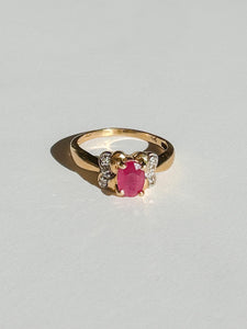 Vintage Ruby Diamond Oval Ring