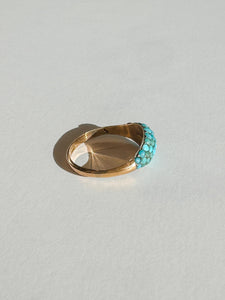 Antique Turquoise Bombe Cluster Ring