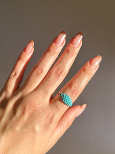 Antique Turquoise Bombe Cluster Ring