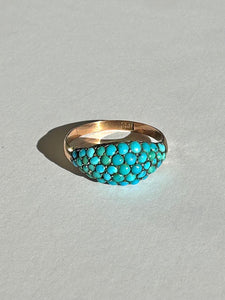 Antique Turquoise Bombe Cluster Ring