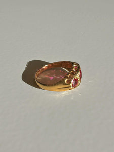 Antique Ruby Diamond Boat Ring 1916