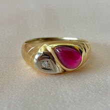 Load image into Gallery viewer, Vintage 10k Ruby Diamond Soprano Ring by 23carat

