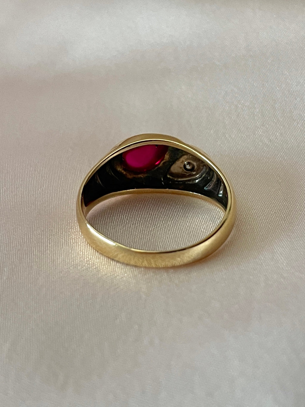 Vintage 10k Ruby Diamond Soprano Ring by 23carat