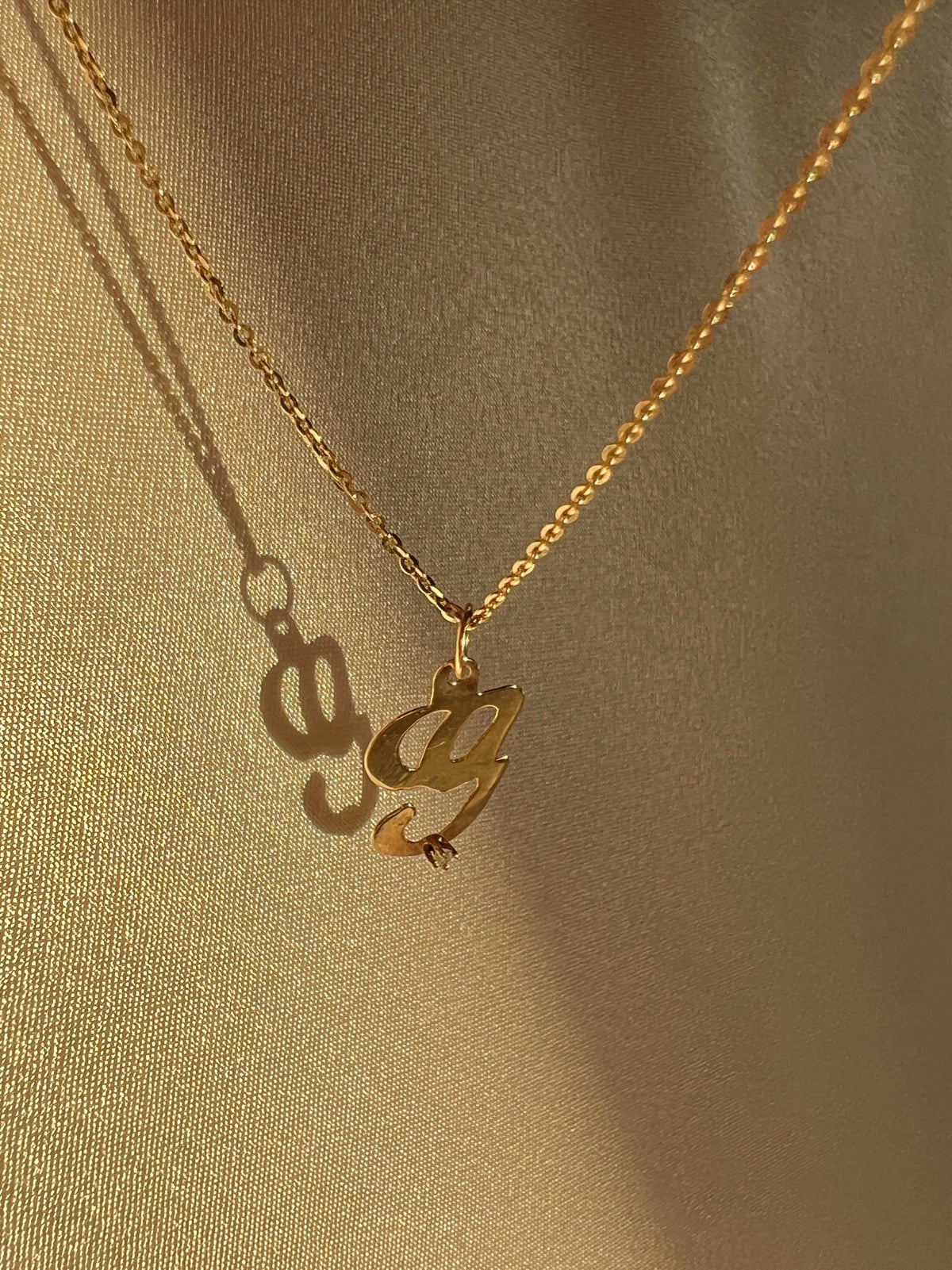 Vintage 14k Diamond "G" Necklace