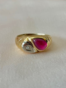 Vintage 10k Ruby Diamond Soprano Ring by 23carat