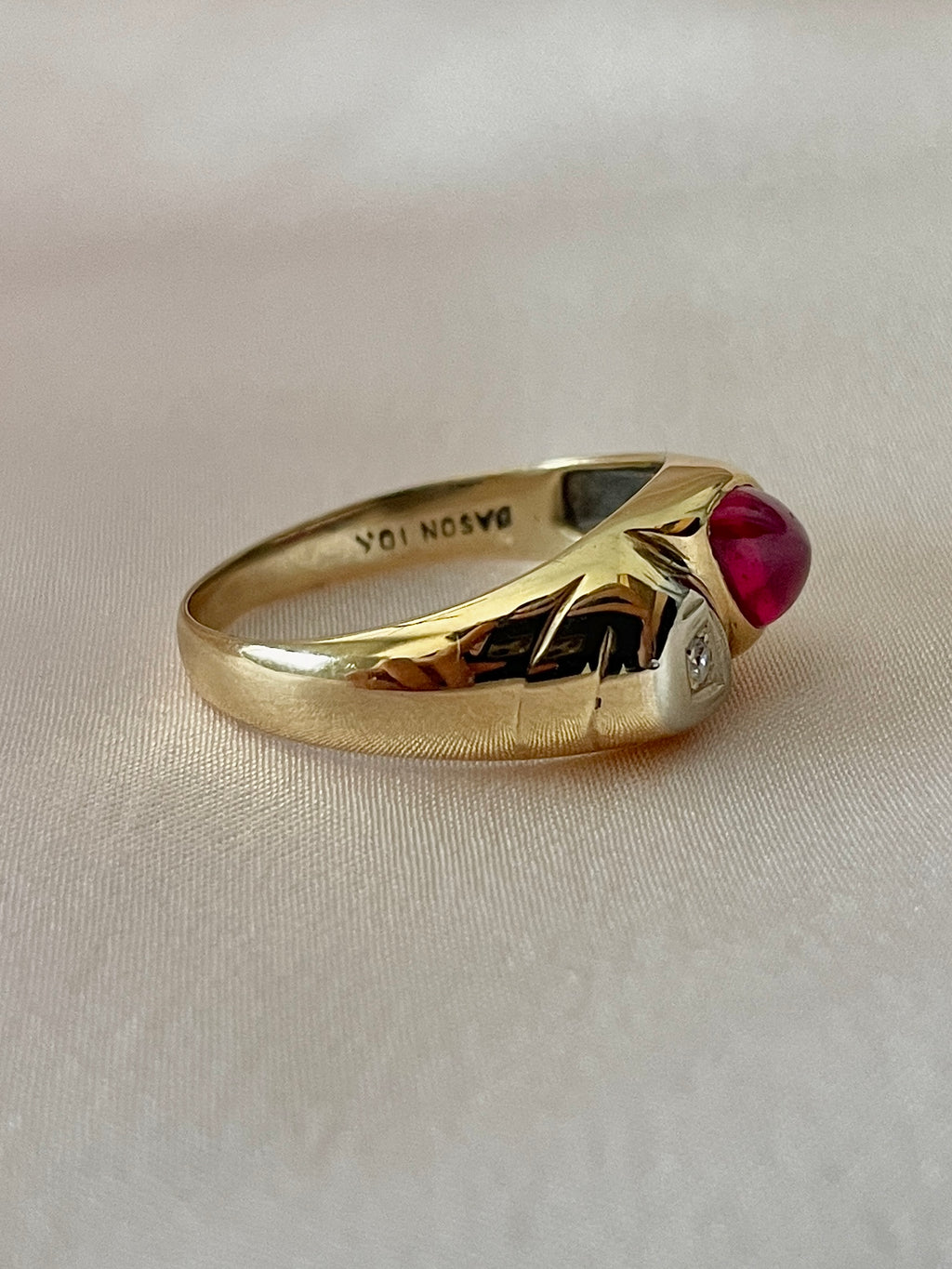 Vintage 10k Ruby Diamond Soprano Ring by 23carat