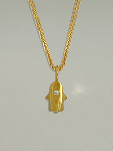 Hamsa Bezel Judaica Pendant