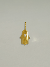 Load image into Gallery viewer, Hamsa Bezel Judaica Pendant
