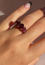 Load and play video in Gallery viewer, Vintage Five Garnet Tier Ring
