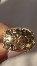 Load and play video in Gallery viewer, Vintage Sapphire Diamond Constellation Starburst Bombe Ring
