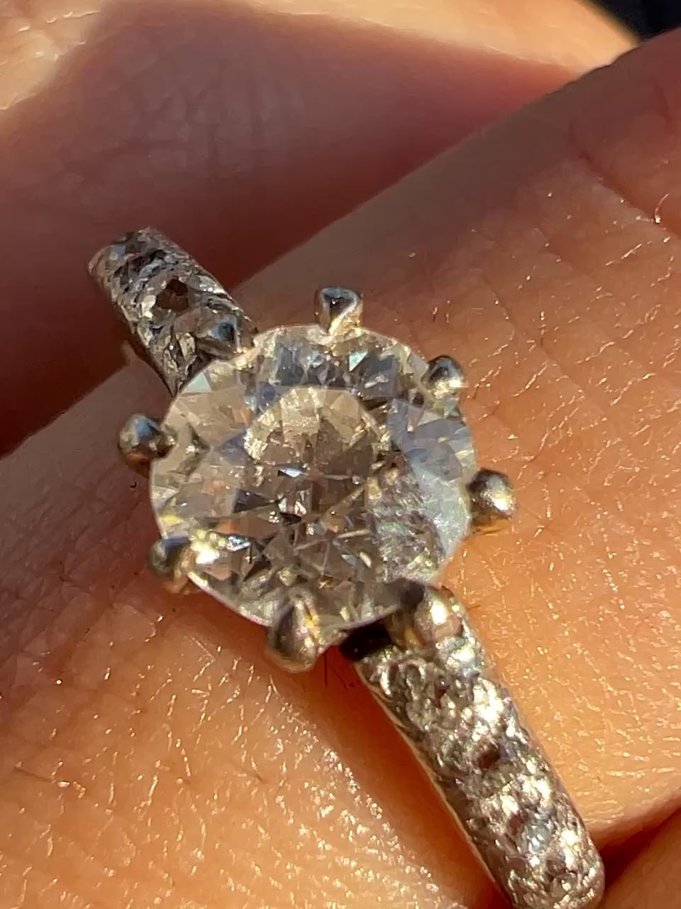 Antique Old Cut Diamond Solitaire Engagement Ring
