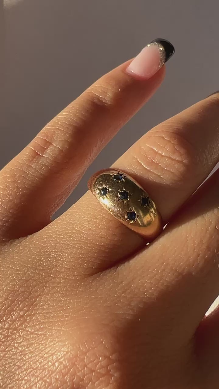 Vintage Sapphire Starburst Ring 1992
