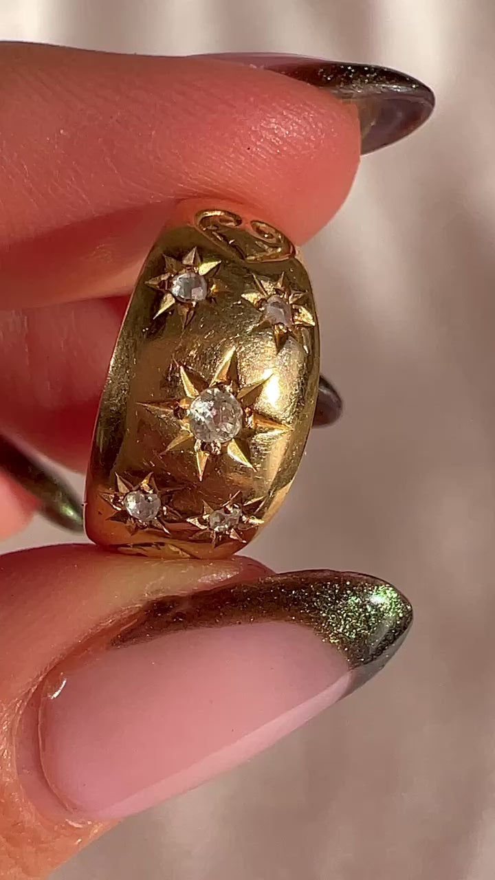 Antique Diamond Old Starburst Array Ring 1906