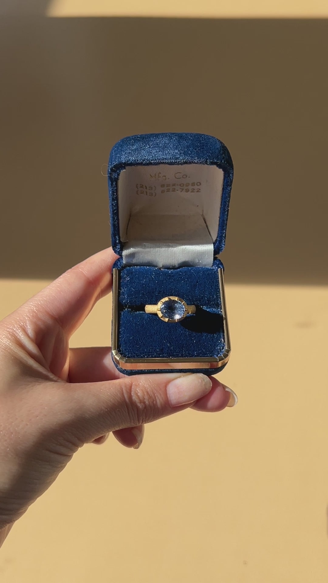 Unheated Sapphire Oval Crown Ring