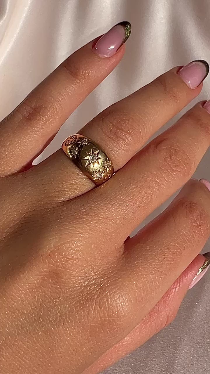 Antique Diamond Old Starburst Array Ring 1906