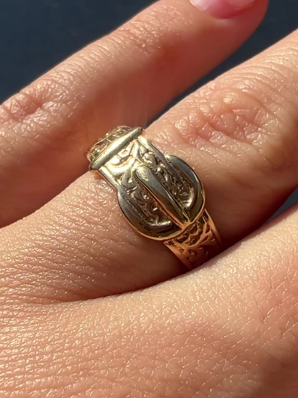 Vintage Belt Buckle Filigree Ring