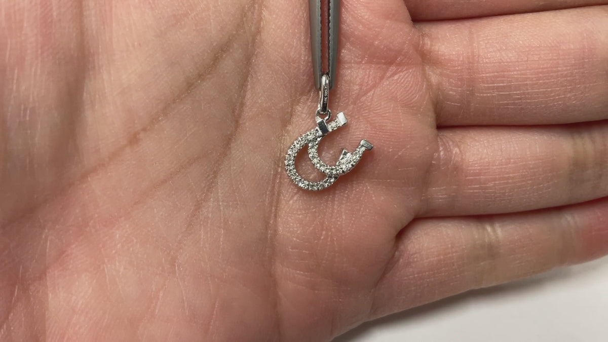 Double Diamond Horseshoe Pendant