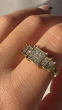 Load and play video in Gallery viewer, Vintage Princess Diamond Half Eternity Ring 1988 1.36 CTW
