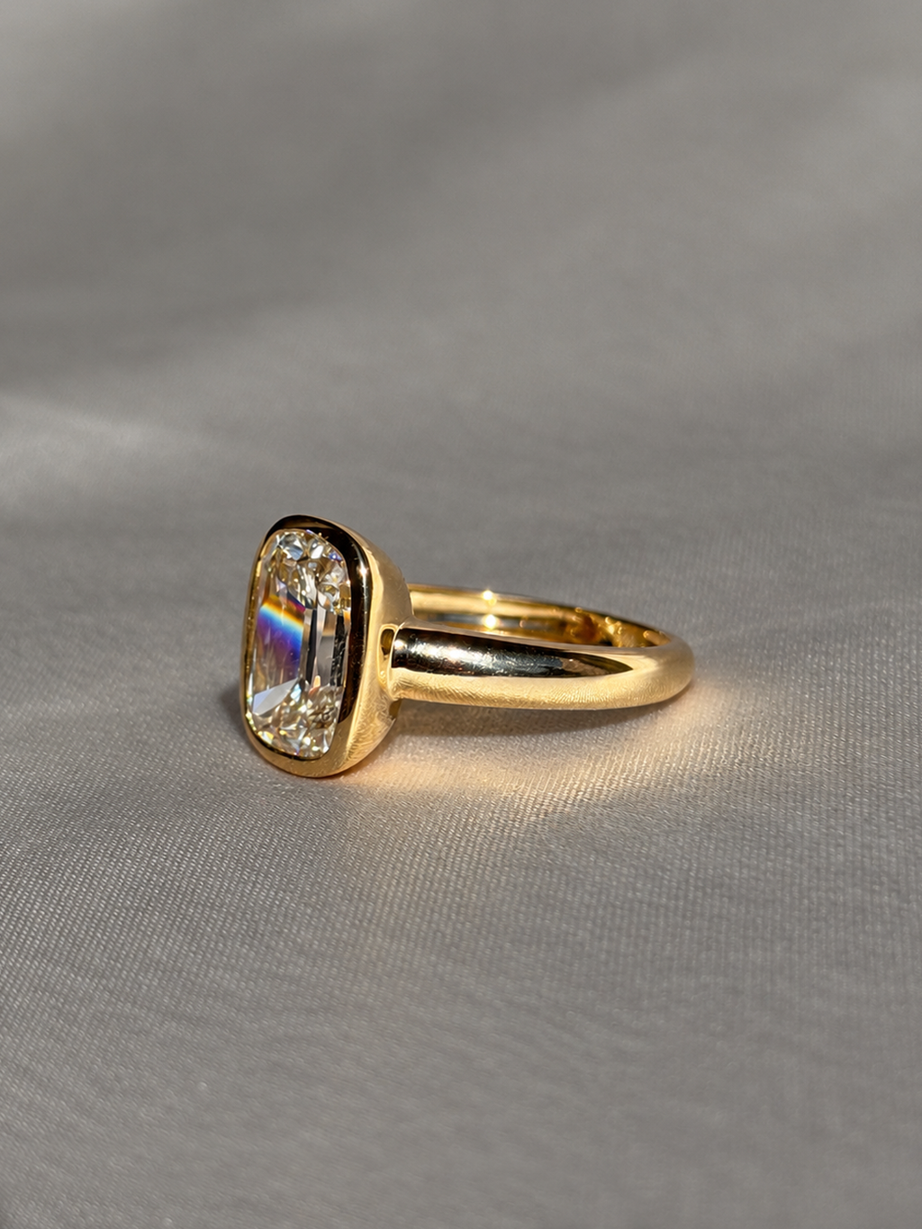 Antique Cushion Bezel Diamond Ring by 23carat
