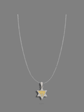 Load image into Gallery viewer, Vintage Judaica Two Tone Chai Star of David Pendant
